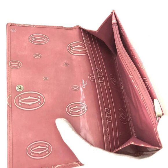 Cartier Happy Birthday Patent Leather Long Bifold Wallet Pink/2BG5432 - Picture 6 of 8